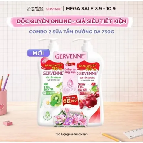 Sữa tắm trắng da 750 genverne hương nước hoa