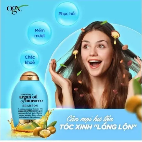 [HSD 02/2027 ] Dầu Gội OGX Argan Oil Giúp Phục Hồi Tóc Hư Tổn 385ml Renewing + Argan Oil of Morocco...