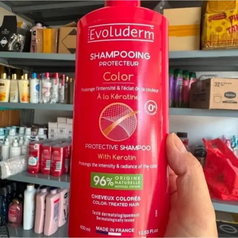 Dầu gội đầu ( xách tay pháp) không silicon Evoluderm bổ sung Karatin cho tóc uốn nhuộm 400ml 842644