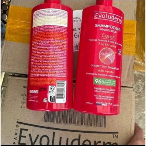 Dầu gội đầu ( xách tay pháp) không silicon Evoluderm bổ sung Karatin cho tóc uốn nhuộm 400ml 842644
