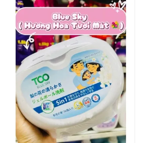 Viên Giặt Xả TCO 5 In 1 Công Nghệ Nhật Bản Hộp 36 Viên - Hương Rose, Blue Sky, Dreaming Lotus 842659