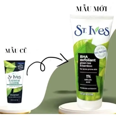 [ MẪU MỚI SẢN XUẤT 2025 ] Sữa Rửa Mặt St.Ives trà xanh Tẩy Tế Bào Chết green tea 170g