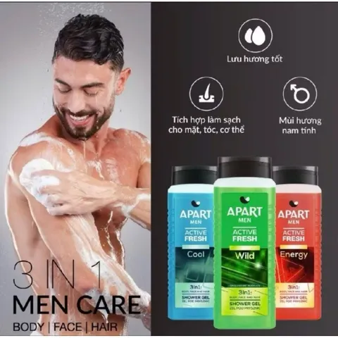 Gel tắm nam Apart Men 500ml làm sạch sâu dịu nhẹ - Protect