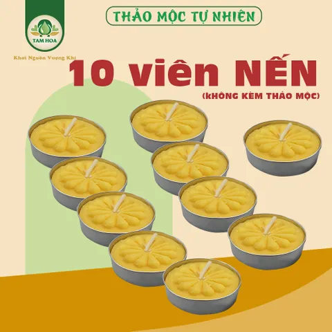 Nến tealight xông thảo mộc, tinh dầu, thờ cúng ít khói, ít mùi