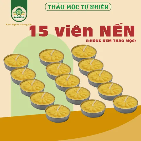 Nến tealight xông thảo mộc, tinh dầu, thờ cúng ít khói, ít mùi