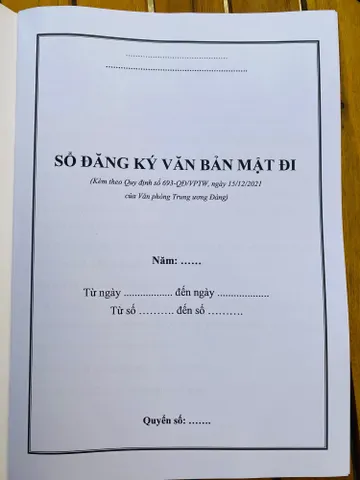 SỔ ĐĂNG KÝ VĂN BẢN MẬT ĐI
