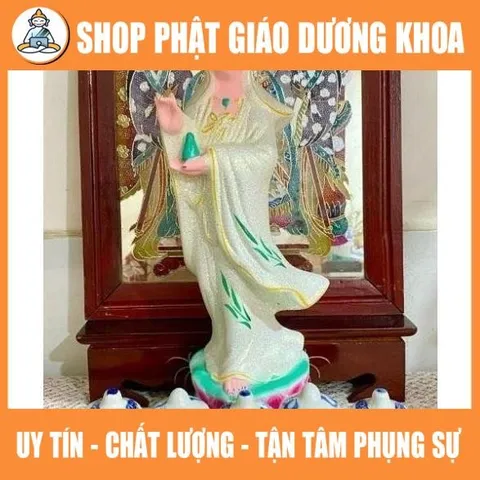 Tượng Bồ tát Quan Âm Quán Thế Âm Bồ tát dáng đứng cao hơn 3 tấc 33cm đất nung