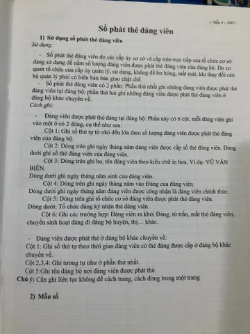 SỔ PHÁT THẺ ĐẢNG VIÊN SÁCH CHÍNH GỐC