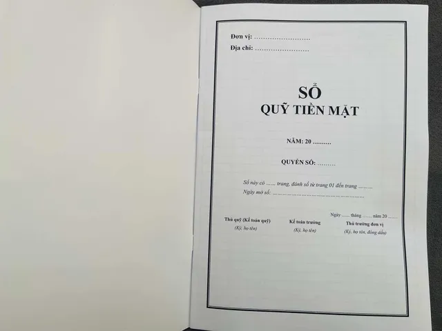 SỔ QUỸ TIỀN MẶT ( mẫu S11-H) SÁCH CHÍNH GỐC