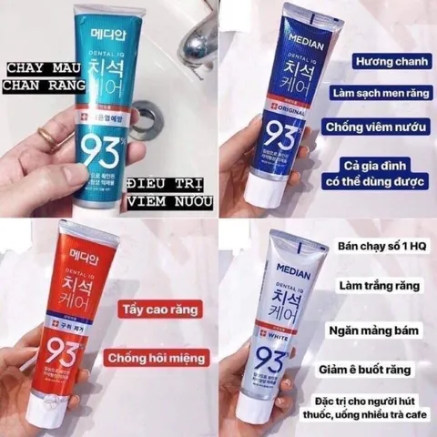 Kem đánh răng Hàn Quốc trắng răng MEDIAN DENTAL- Giúp trăng răng, hơi thở thơm mát, bí quyết ch nụ cười tự tin