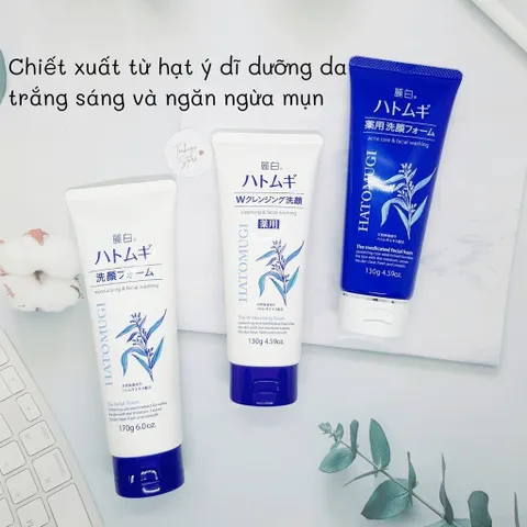 Sữa rửa mặt Ý Dĩ Nhật Bản 130g ngừa mụn, trắng da, dưỡng ẩm