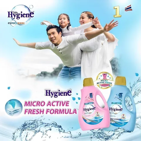NƯỚC GIẶT HYGIENE CAN 2.8L  - vừa giặt vừa xả, giữ màu quần áo luôn tươi mới và lưu lại mùi hương nhẹ nhàng 842946