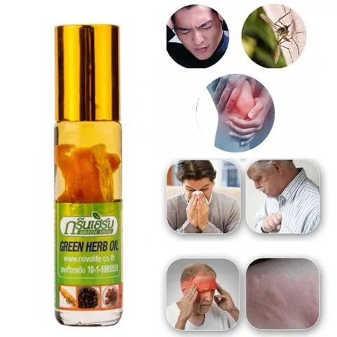 LỐC 12 LỌ DẦU GIÓ THẢO DƯỢC THÁI LAN khỏi ngạt mủi, sổ mủi tức thì (sâm, long não, khuynh diệp bạc hà )