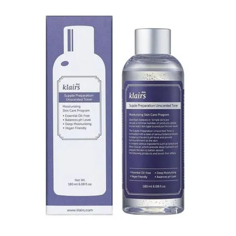 Nước hoa hồng KLairs 180ml dành cho mọi loại da, da mụn và nhạy cảm