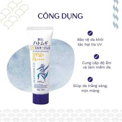 KEM CHỐNG NẮNG Ý DĨ Nhật 80g - Bảo vệ da, dưỡng ẩm hiệu quả, sản phẩm chăm sóc da từ Nhật Bản