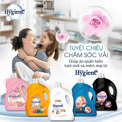Nước Xả Vải Hygiene Đậm Đặc 3300ml Thái Lan, Lưu Hương Bền Lâu, Làm Mềm Quần Áo - Hùng Thư Thái Lan 843005