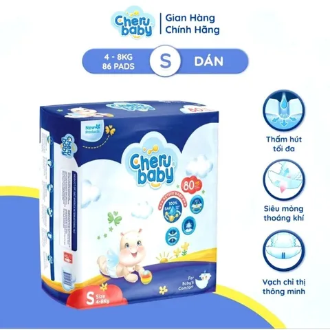 SỈ 3 BỊCH BỈM Cherubaby Dán S86 miếng, nhập khẩu Mỹ, siêu mỏng, siêu thấm