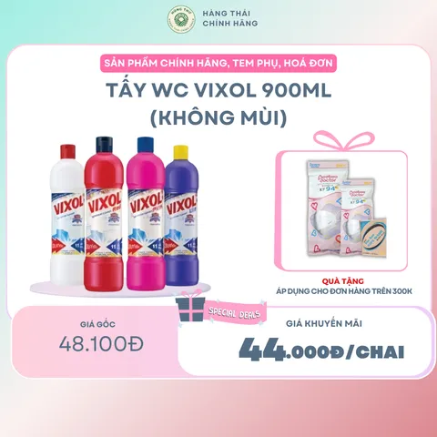 TẤY WC VIXOL 900ML (KHÔNG MÙI) - Loại bỏ mọi vết bẩn, làm sạch sâu, không để lại mùi hôi, sản phẩm tiện dụng và hiệu quả