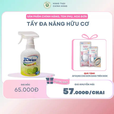 TẨY ĐA NĂNG HỮU CƠ ZCLEAN 500ML - Loại bỏ mọi vết bẩn, an toàn cho sức khỏe, làm sạch hiệu quả cho gia đình