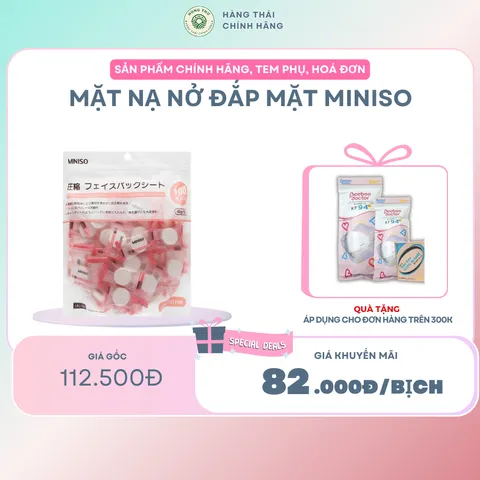 MẶT NẠ VIÊN GIẤY NÉN MINISO 100 Viên - Mặt Nạ Dưỡng Da Chất Lượng Cao