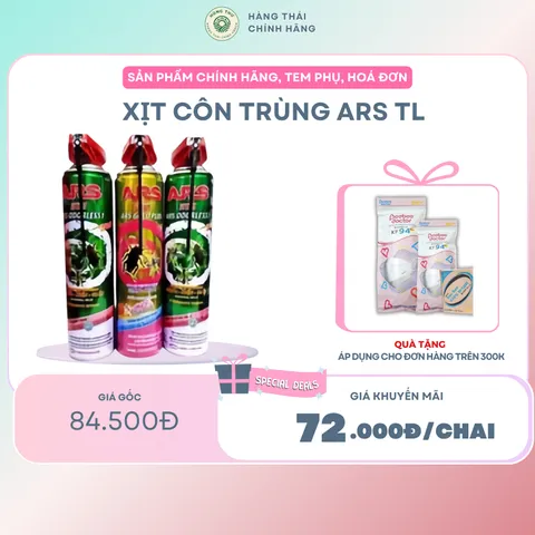 XỊT CÔN TRÙNG ARS 600 ml Thái Lan - Công thức mạnh mẽ bảo vệ cả gia đình khỏi Muỗi, gián và các côn trùng