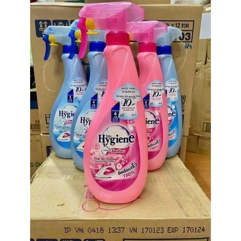CHAI XỊT ỦI THƠM QUẦN ÁO HYGIENE Thái Lan 550ml giúp ủi thằng quần áo và giữ mùi thơm thơ suốt ngày dài