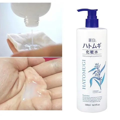 NƯỚC HOA HỒNG HANAJIRUSHI chiết xuất hạt ý dĩ (Hatomugi) - xuất xứ từ Nhật Bản 500ml