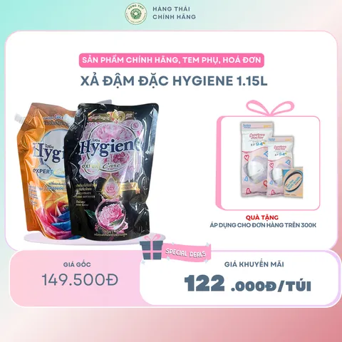 XẢ ĐẬM ĐẶC HYGIENE 1300 ML - Giúp quần áo bền lâu, mềm mại hơn, phù hợp cả cho da nhạy cảm, lưu giữ hương thơm