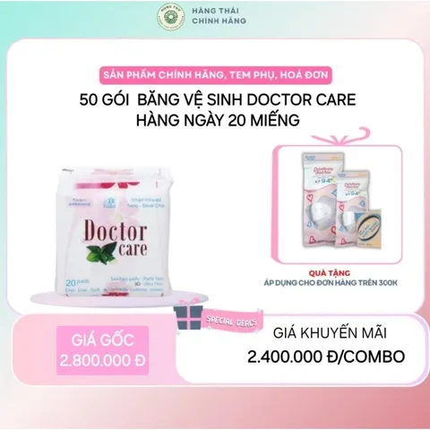 SỈ 50 GÓI BĂNG VỆ SINH DOCTOR CARE hàng ngày 20 miếng