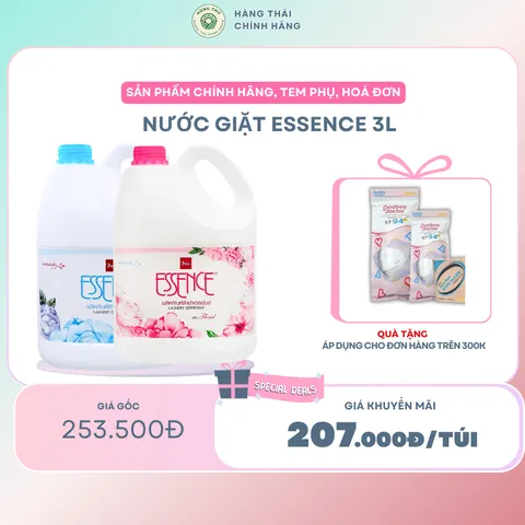 NƯỚC GIẶT ESSENCE 3L - bọt mịn thấm sâu vào từng sợi vải, giúp loại bỏ vết bẩn cứng đầu nhanh chóng, hương thơm tươi mát 843066