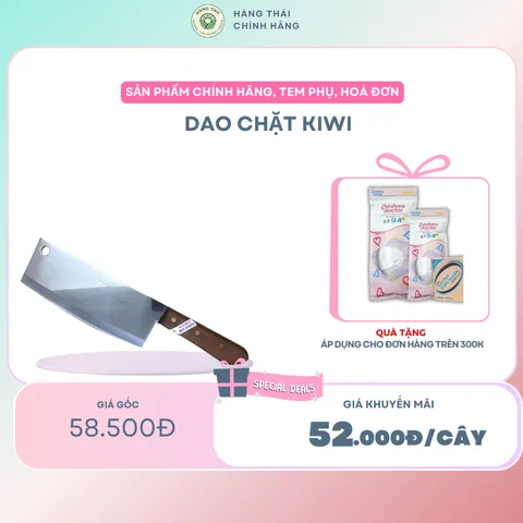 Dao chặt xương KiWi loại tốt, hàng Thái Lan chính hãng, từ inox cao cấp không gỉ siêu bén, cán gỗ dày an toàn, siêu bền