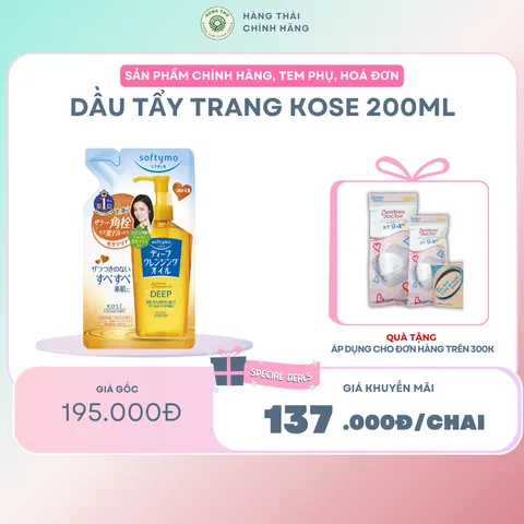 DẦU TẨY TRANG KOSE SOFTYMO CLEANSING OIL 200ml - Làm sạch sâu, loại bỏ bụi bẩn và trang điểm hiệu quả