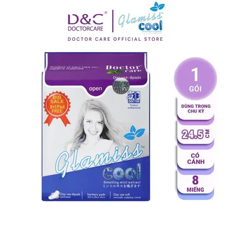 [COMBO 5 GÓI] - Băng vệ sinh thảo dược GLAMISS COOL ban ngày - hương bạc hà, siêu thấm hút, khô thoáng, an toàn sử dụng 843076