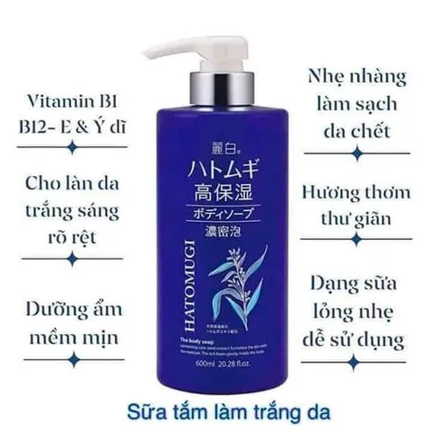 SỮA TẮM Ý DĨ NHẬT 800ML - Dưỡng ẩm sâu, làm sạch da hiệu quả, hương thơm dịu nhẹ, sản phẩm chăm sóc da cao cấp