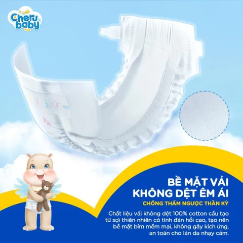 [Tặng 2 miếng dùng thử] Bỉm dán CHERUBABY S86,sản xuất theo công nghệ hiện đại và cải tiến,thấm hút nhanh,chống tràn