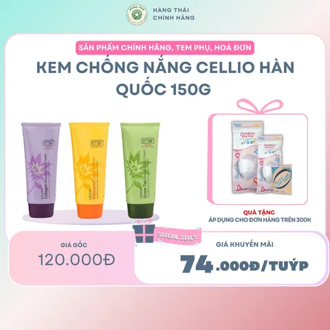 KEM CHỐNG NẮNG CELLIO Hàn Quốc 150g - Bảo vệ da hiệu quả, sản phẩm chăm sóc da từ Hàn Quốc