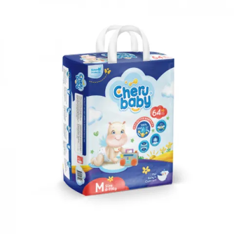 [Tặng 2 miếng dùng thử - Đủ size] Bỉm hữu cơ CheruBaby nhập khẩu Mỹ, siêu mỏng, siêu thấm, an toàn cho da bé