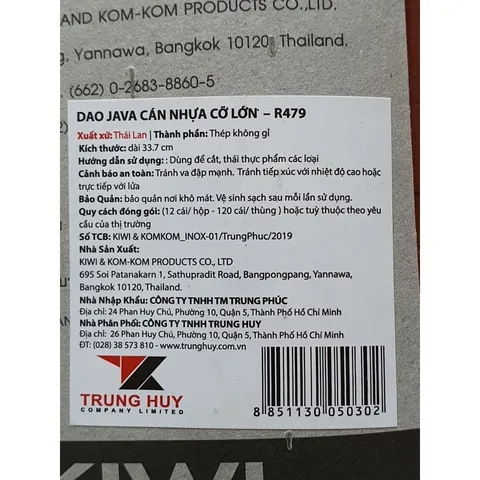 Dao thái thịt Inox chuẩn Thái Lan chính hãng, sắc bén, bền, nhẹ, không han rỉ