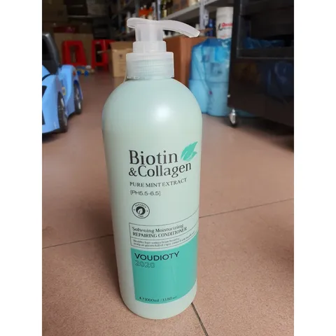 Cặp dầu gội Collagen xanh dương dành cho tóc gàu hư tổn 1000ml dùng trong salon tóc