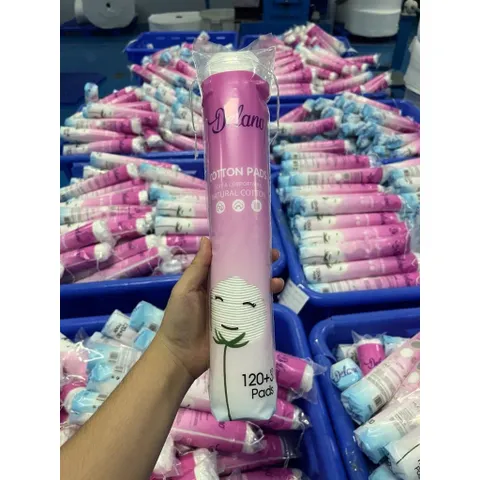 Bông tẩy trang Daleno cotton 150 miếng, bo viền, không dính sợi bông, mềm mại bảo vệ và làm sạch da
