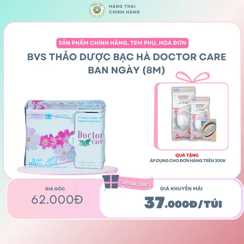 Băng vệ sinh Doctor Care ban ngày 8 miếng mẫu mới, date mới nhất, cập nhật hàng khuyến mại
