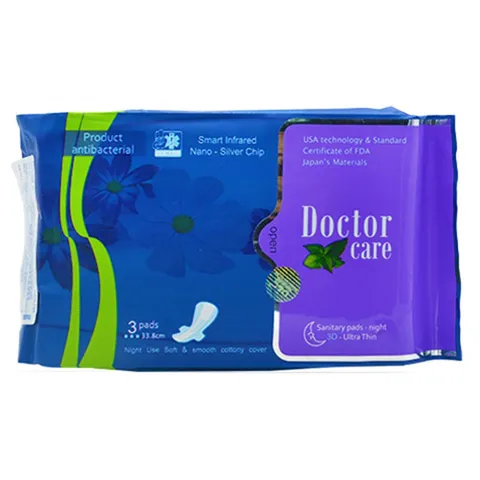 Băng vệ sinh thảo dược DOCTOR CARE ban đêm - siêu thấm hút, khô thoáng, an toàn có mùi thơm nhẹ [3 miếng]