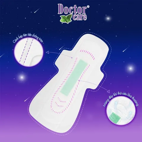 Băng vệ sinh thảo dược DOCTOR CARE ban đêm - siêu thấm hút, khô thoáng, an toàn có mùi thơm nhẹ [3 miếng]