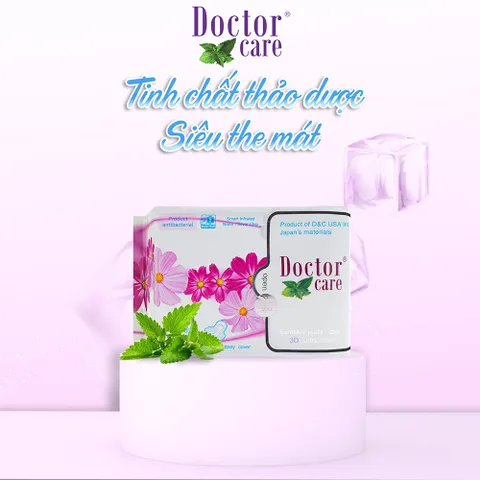 Băng vệ sinh thảo dược DOCTOR CARE ban ngày - hương bạc hà, siêu thấm hút, khô thoáng, an toàn sử dụng [8 miếng]