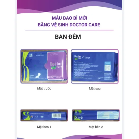 [COMBO 10 GÓI ] Băng vệ sinh thảo dược DOCTOR CARE ban đêm - siêu thấm hút, khô thoáng, an toàn có mùi thơm nhẹ