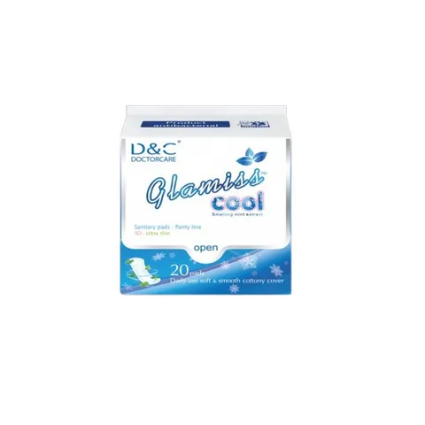 2 GÓI Băng vệ sinh thảo dược GLAMISS COOL hàng ngày - hương bạc hà, siêu thấm hút, khô thoáng, an toàn [20 miếng]