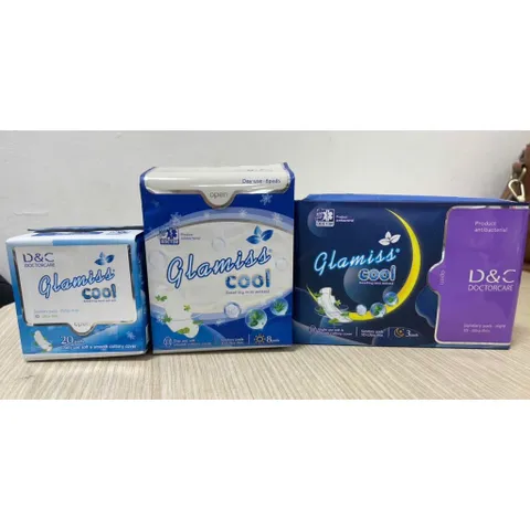 2 GÓI Băng vệ sinh thảo dược GLAMISS COOL hàng ngày - hương bạc hà, siêu thấm hút, khô thoáng, an toàn [20 miếng]