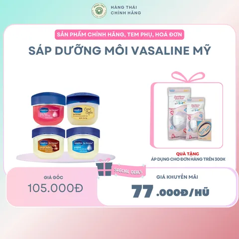 SÁP DƯỠNG MÔI VASALINE Mỹ - Dưỡng mềm môi, bảo vệ và làm dịu da môi, sản phẩm chăm sóc môi hiệu quả