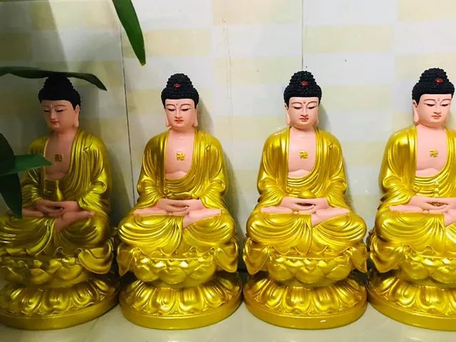 Tôn Tượng A Di Đà Ngồi cao 30cm - Tượng Phật Thờ Cúng A Di Đà Composite 843188