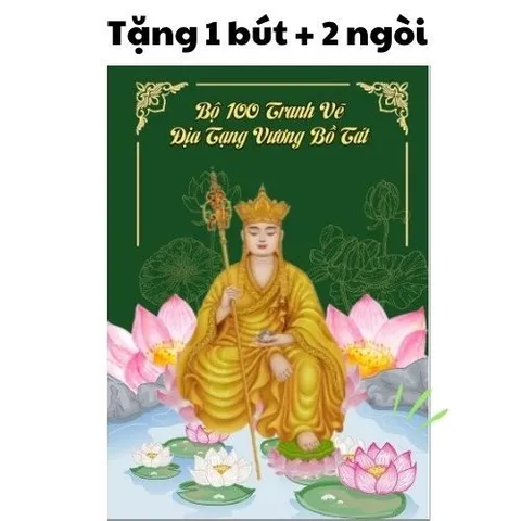 Sổ vẽ 100 tranh địa tạng vương bồ tát tặng 1 bút 2 ngòi giấy A4